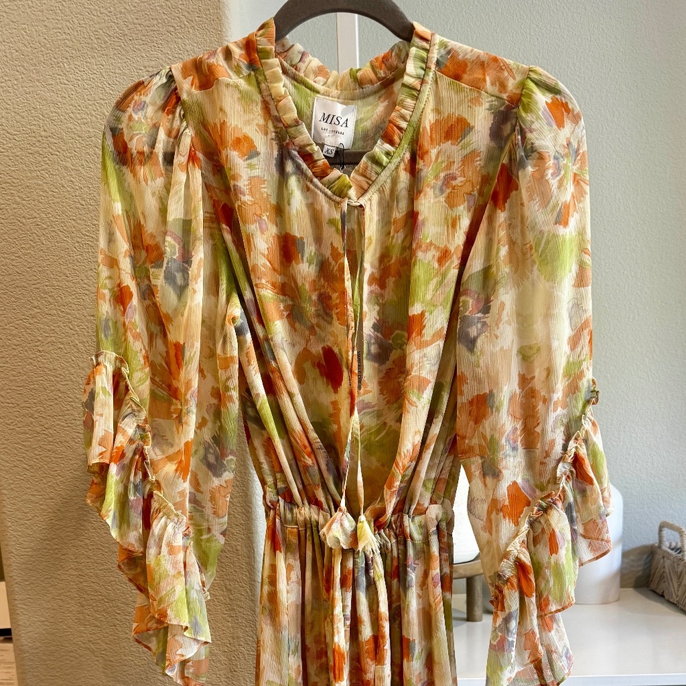 MISA MARCELE DRESS PASTEL SPLASH XS - Picture 4 of 11